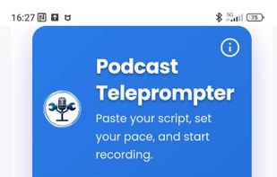 Podcast Teleprompter mobile 1 — input screen