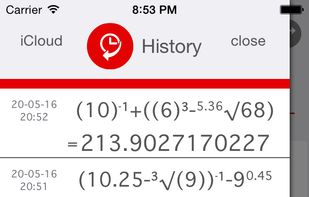 Calculations history savings on your device