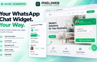 PIXEL2WEB WhatsApp Widget Generator screenshot 1