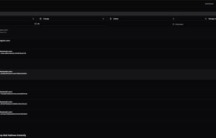 Home page, dark mode, with emails