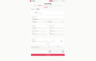 Full invoice form with business details, client details, line items, and PDF preview in one view.