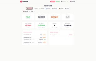 Track total revenue, outstanding invoices, expenses, net profit, and recent activity at a glance.
