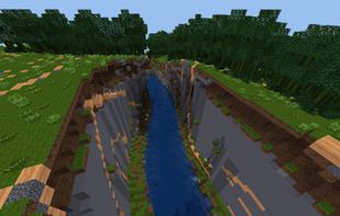 A large canyon generated by Freeminer
