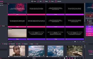 Slide editor & media in drawer
