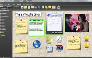 Use the Thoughts Canvas to get it clear in your mind before and while you are writing. Clear thoughts - great prose!