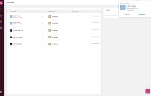 Incoming call notification on the browser. No need to install nay software to attend calls.