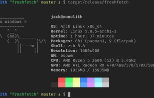 Freshfetch screenshot 2