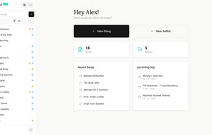 Dashboard of the app