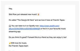 New music album notification from Friend's Tapes