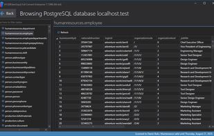 Examining target database