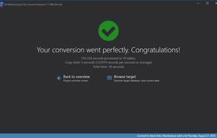 Conversion review screen