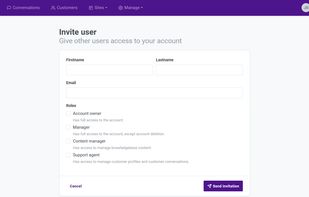 Unlimited users, with user invitation