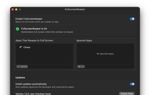 The settings window