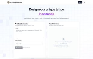 Home page of aitattoogenerator.fun