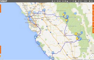Add stops by clicking on map. You can also just fill in the name of the place or its address.