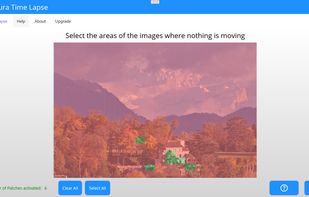 Futura Time Lapse finds the parts of the image you should use to stabilize the time lapse but you can override the proposal if you want.