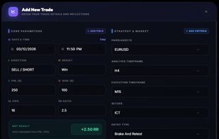 Add Trade box