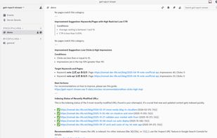 Indexes status for the latest contents