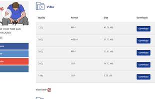 Download button with resolution 