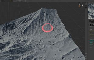 Use brushes to paint erosion effects directly on your terrain.