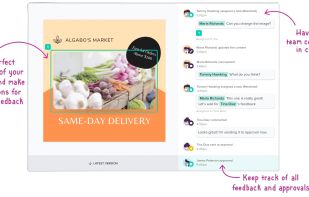See all feedback and approvals in context, with a full history of change requests, content updates, and approval dates and times.