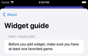 Game Widgets: Discover games screenshot 3