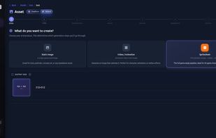 Wizard view for asset page