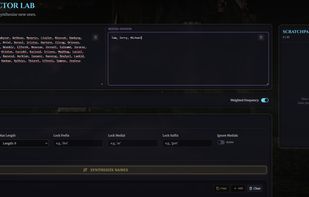Deconstructor Lab user name inputs.