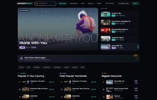 Home: featured free game, the most popular titles in your country and worldwide, and the biggest current discounts.