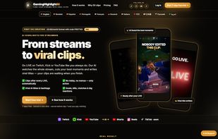 Landing page: from streams to ready-to-post clips