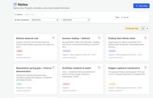 The notes page