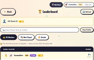 Compete with others for the top of the leaderboard.