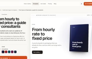 A finished template page: a fixed-price guide for consultants