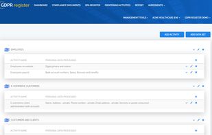 GDPR Register screenshot 1