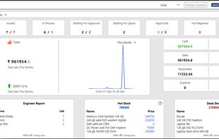 repair shop software dashboard