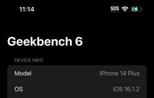 Geekbench screenshot 1