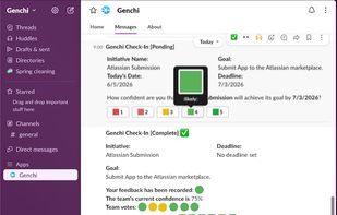The regular automated Slack Confidence vote, sent to each team member and answered with a single click.