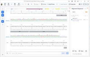 sequence alignment is available in multiline view