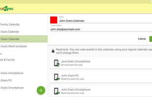 GeneralSync on Android tablet, editing a synced calendar.
