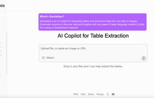 AI copilot for table extraction from unstructured data.
