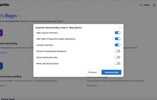 Choose Advanced Settings like Competitor Research, Inbound Links, Outbound links and much more
