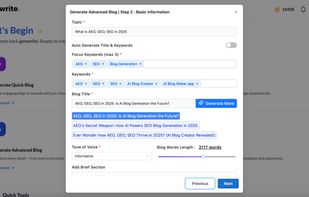 Advanced AI Blog generator Wizard