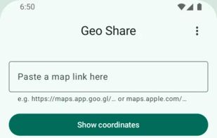 GeoShare converting a google maps link