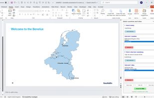 Map of the Benelux (Belgium, Netherlands, Luxembourg) and its 3 capitals.