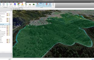 2D & 3D Viewing and Editing:
Shift seamlessly between 2D and 3D viewing perspectives to clearly identify modeling issues and make changes. Freely rotate, pan, zoom, and fly through the model to any perspective to review subbasins, detention ponds, routing reaches and more.