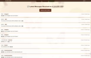 SMS received to a free number