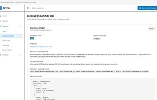 Beton's agent explores your website to learn about your business model and target customers