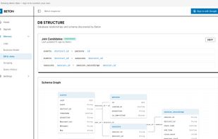 Beton goes through your DWH and understands the data model