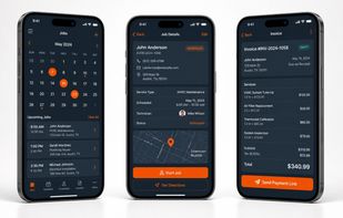 Decker mobile dashboard — manage jobs, schedule, and invoices from your phone