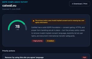 AI-powered GDPR risk report